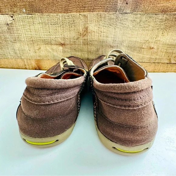 Crocs Casual Lace Up Canvas Boat Slip On Shoes - Picture 5 of 7